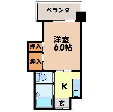 エビスビル(1K/3階)の間取り写真