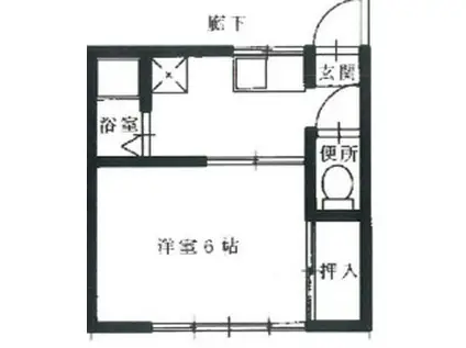 翠ハイツ(1K/1階)の間取り写真