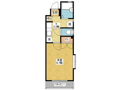 大宮サンハイム(1K/4階)の間取り写真