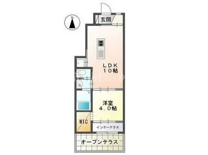 レーグル1番館(1LDK/1階)の間取り写真