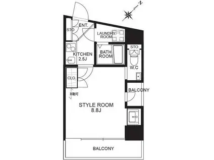 ティエドゥール麻布台(1K/6階)の間取り写真