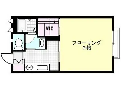 プロスパ藤井弐番館(1K/2階)の間取り写真