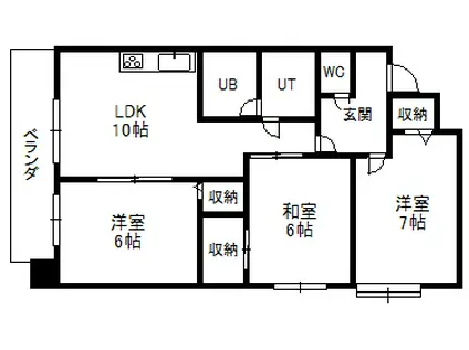 ノール植物園(3LDK/8階)の間取り写真