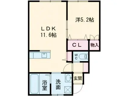ラインサイドコーポ(1LDK/1階)の間取り写真