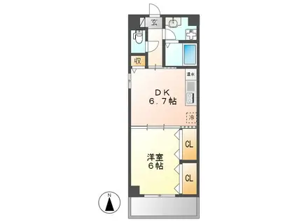 センチュリーパーク新川1番館(1DK/7階)の間取り写真