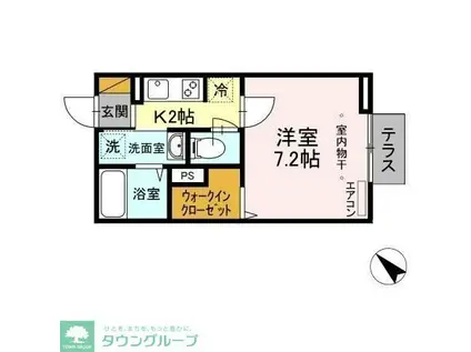 JR京葉線 新浦安駅 徒歩15分 3階建 築4年(1K/1階)の間取り写真