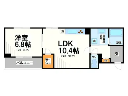 シャルフィ(1LDK/4階)の間取り写真