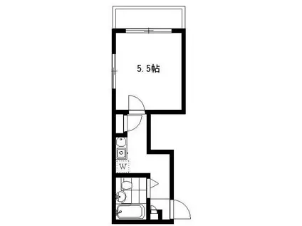 ベイシェス三軒茶屋(1K/3階)の間取り写真