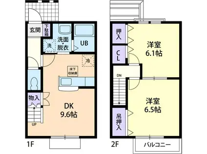 HIーSTYLE(2DK/1階)の間取り写真