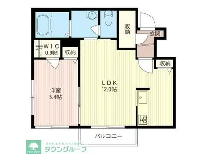 プロヌーブ 豊田 フォア(1LDK/1階)の間取り写真