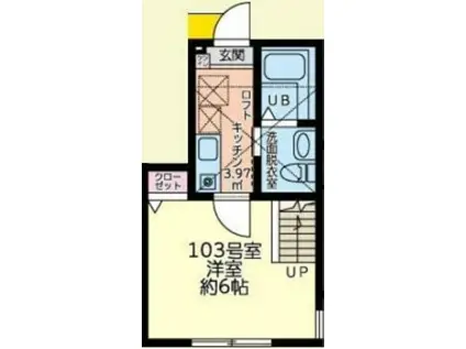 仮シティハイツ大船町(1K/1階)の間取り写真