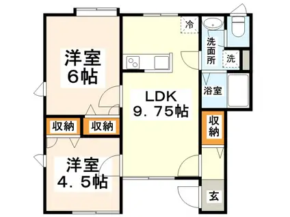 エクセレントハイツ(2LDK/1階)の間取り写真