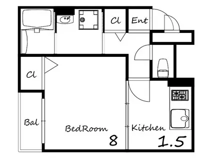 PARK HOKULEA(ワンルーム/1階)の間取り写真