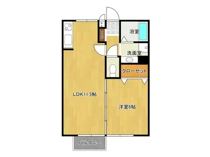 アークグレイスIII(1LDK/2階)の間取り写真