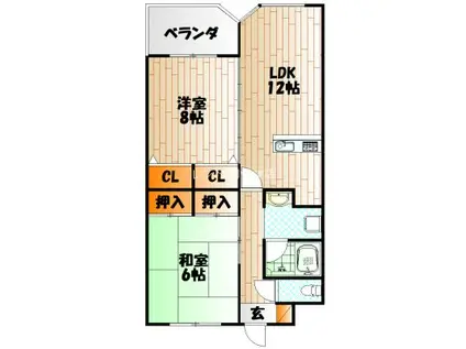 ウィルステージ霧ヶ丘(2LDK/5階)の間取り写真