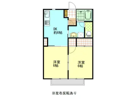 ファミールフラッツ(2DK/1階)の間取り写真