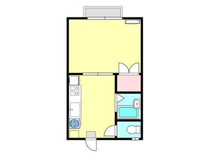 ブルーシャトー(1K/1階)の間取り写真