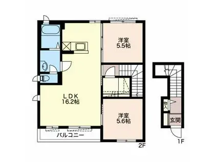 カーサ・エクセレンテ(2LDK/2階)の間取り写真