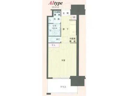 NO.111 CLUB ORIENT BLD TRADING TOWE(1K/5階)の間取り写真