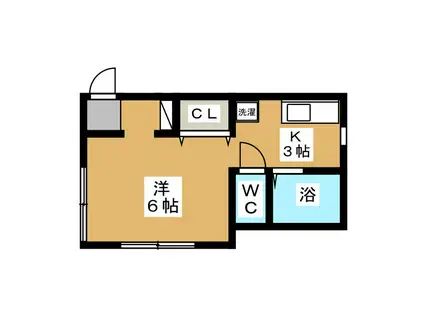 シャルマンハイム(ワンルーム/1階)の間取り写真