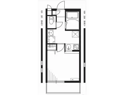 リブリ・プランドール幕張(1K/1階)の間取り写真