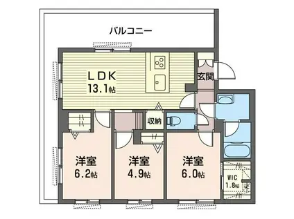 サンタクララ(3LDK/3階)の間取り写真