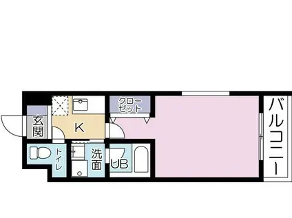 ラティーダ下並木(1K/3階)の間取り写真