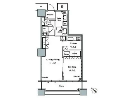 THE TOKYO TOWERS MID TOWER ザ・東京タワーズ(1LDK/19階)の間取り写真
