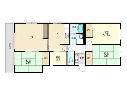 コープ野村伊丹昆陽B棟(3SLDK/5階)の間取り写真