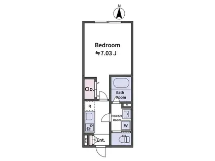 ALATO OYAMAII(1K/2階)の間取り写真