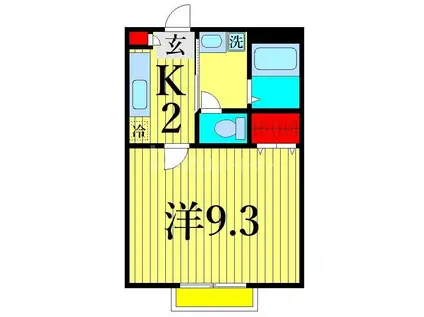 クレドールIV(1K/2階)の間取り写真