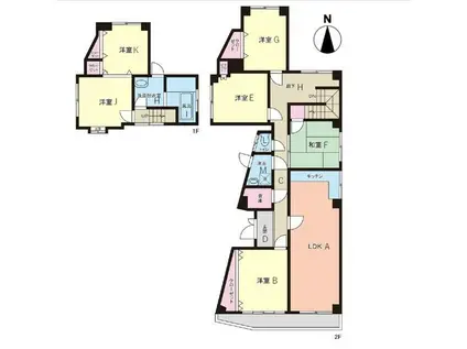 北商マンション(6LDK/1階)の間取り写真