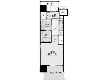 レジディア新宿御苑(1K/4階)の間取り写真