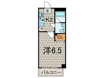 エリーテ元住吉(1K/1階)の間取り写真