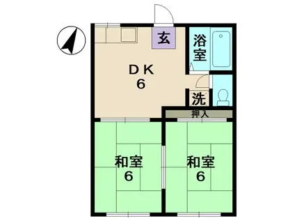 フォーブルイワイA(2DK/1階)の間取り写真