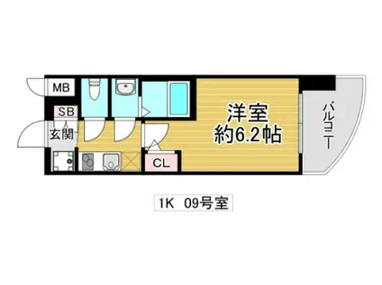 ALIVIS放出(1K/4階)の間取り写真