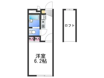 レオパレスセルボ(1K/1階)の間取り写真