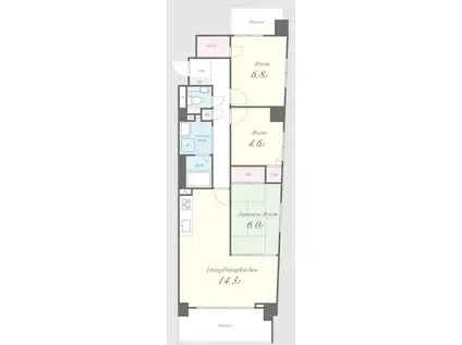 ウエストコート新大阪(3LDK/5階)の間取り写真