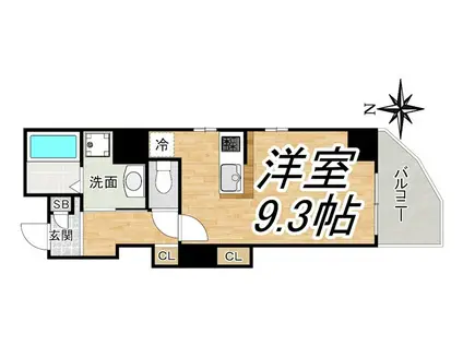 セレーノ新町(ワンルーム/6階)の間取り写真