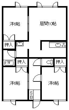 アルファガーデンコート(3LDK/2階)の間取り写真