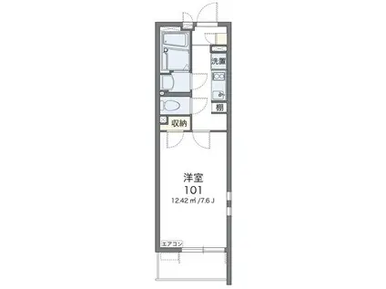 クレイノMIRAI(1K/3階)の間取り写真