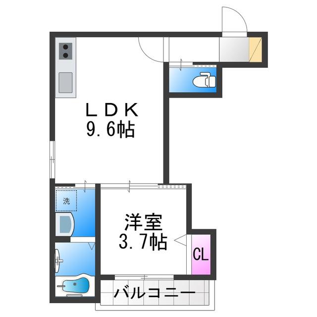 アーバンヴィラ平野(1LDK/1階)の間取り写真