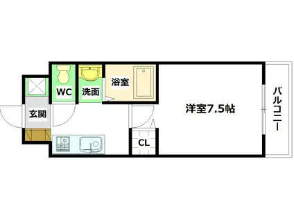 ライブコープ矢野(1K/2階)の間取り写真