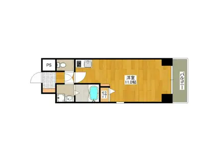 グランブルジュ(ワンルーム/6階)の間取り写真