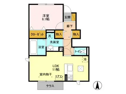 セジュールVI(1LDK/1階)の間取り写真