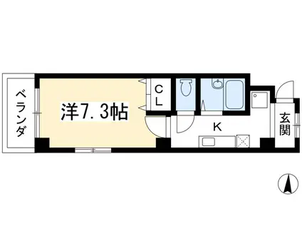 ファミーユヒロセ(1K/3階)の間取り写真