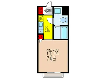 AVANT荘園(1K/1階)の間取り写真