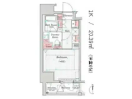 プレール・ドゥーク亀戸V(1K/2階)の間取り写真