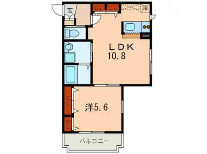 エクセル大倉山(1LDK/2階)の間取り写真