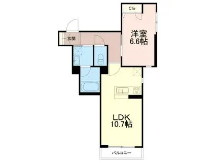 サフィーネ(1LDK/1階)の間取り写真